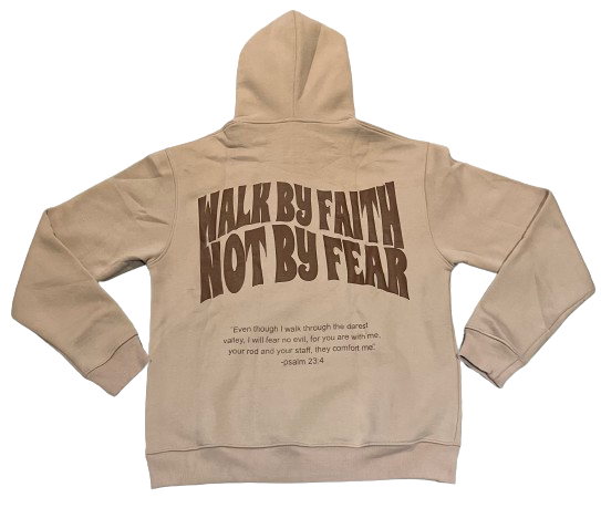 REVERS3 Faith not Fear Sand hoodie