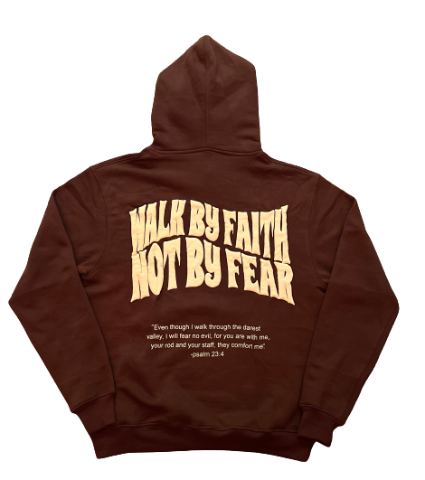 REVERS3 Faith not by Fear Coffee brown Hoodie